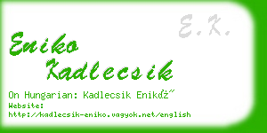 eniko kadlecsik business card